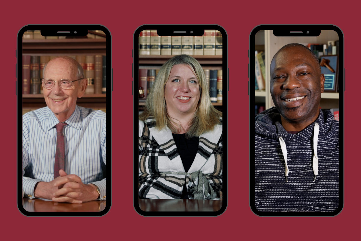 Breyer, Brady, and Charles faculty spotlight screenshots