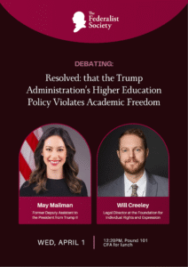 Event poster Higher Ed debate