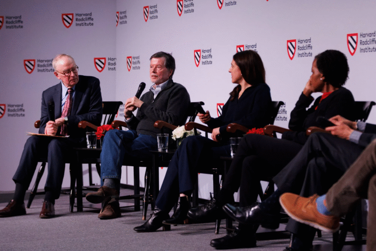Bruce H. Mann (from left), Ken Burns, Sarah Botstein, and Annette Gordon-Reed were among the panelists.