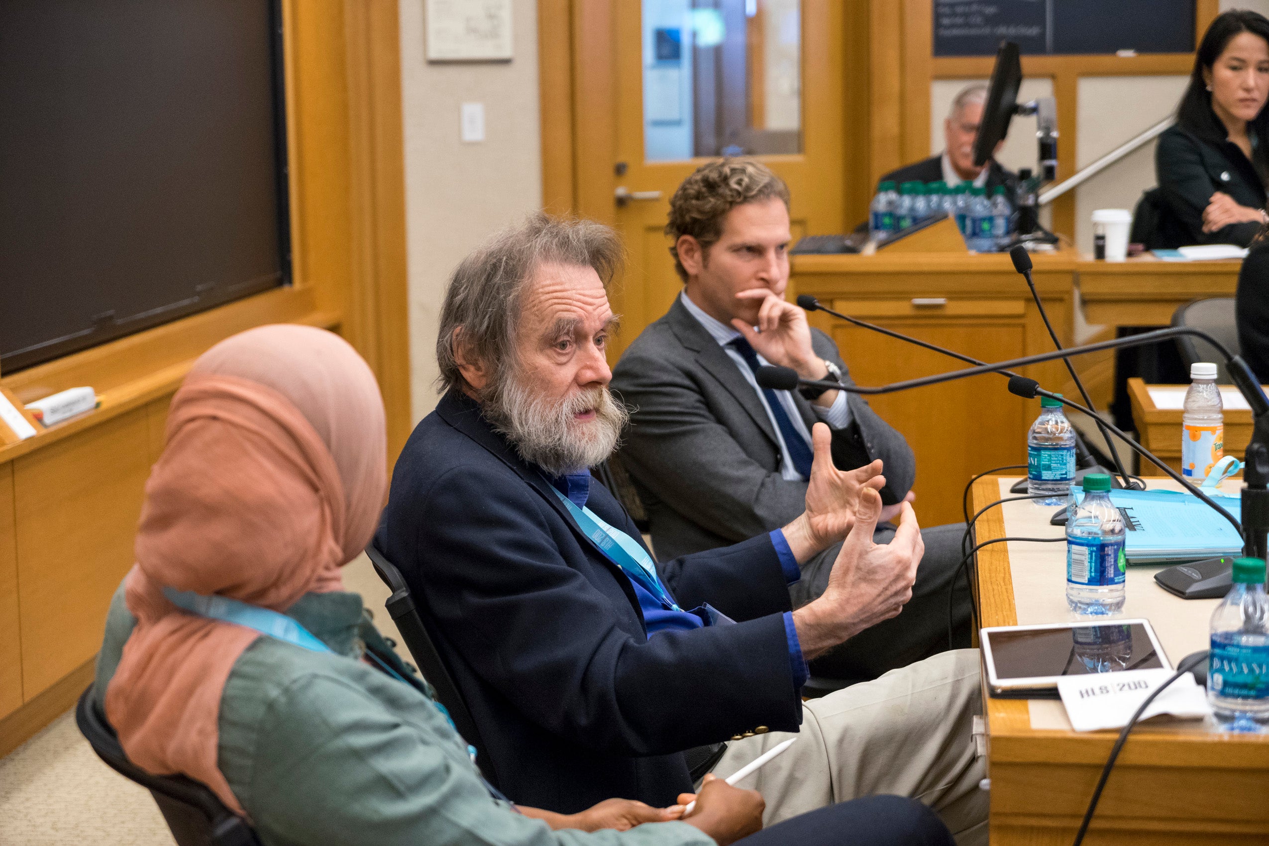 Professor Donahue speaks on a panel at an event.