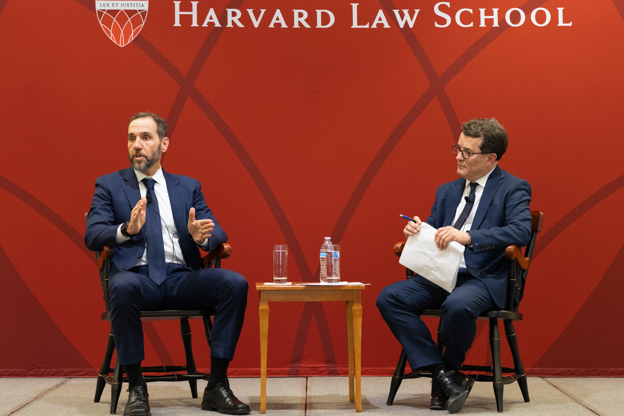 Jack Smith and Alex Whiting having a conversation.