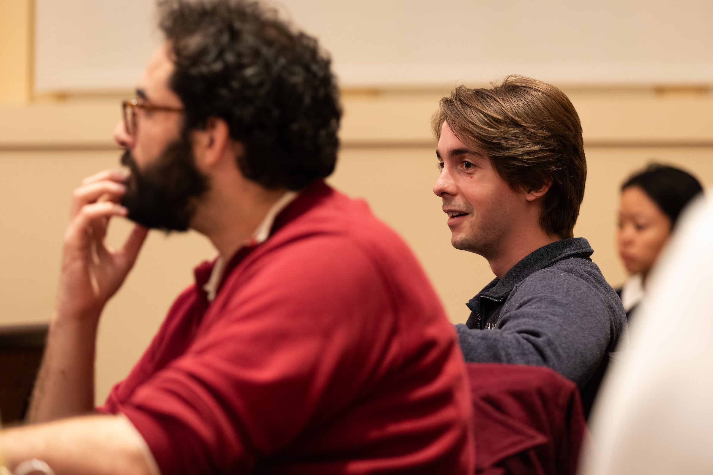 A student engages in discussion.