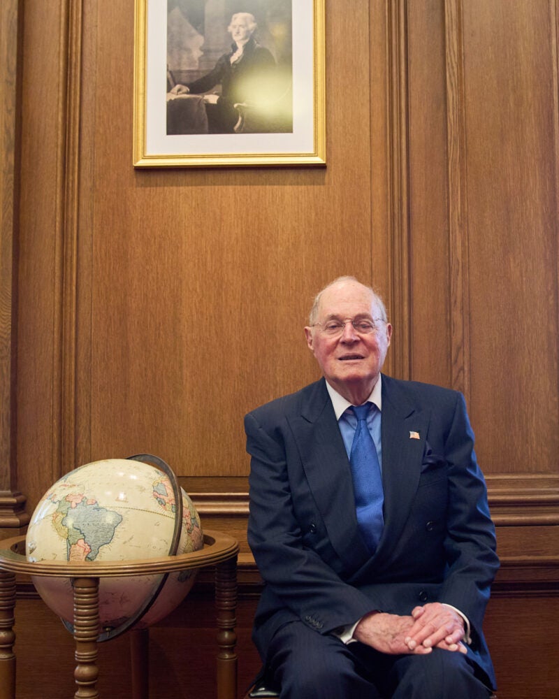 Justice Anthony Kennedy at his office.