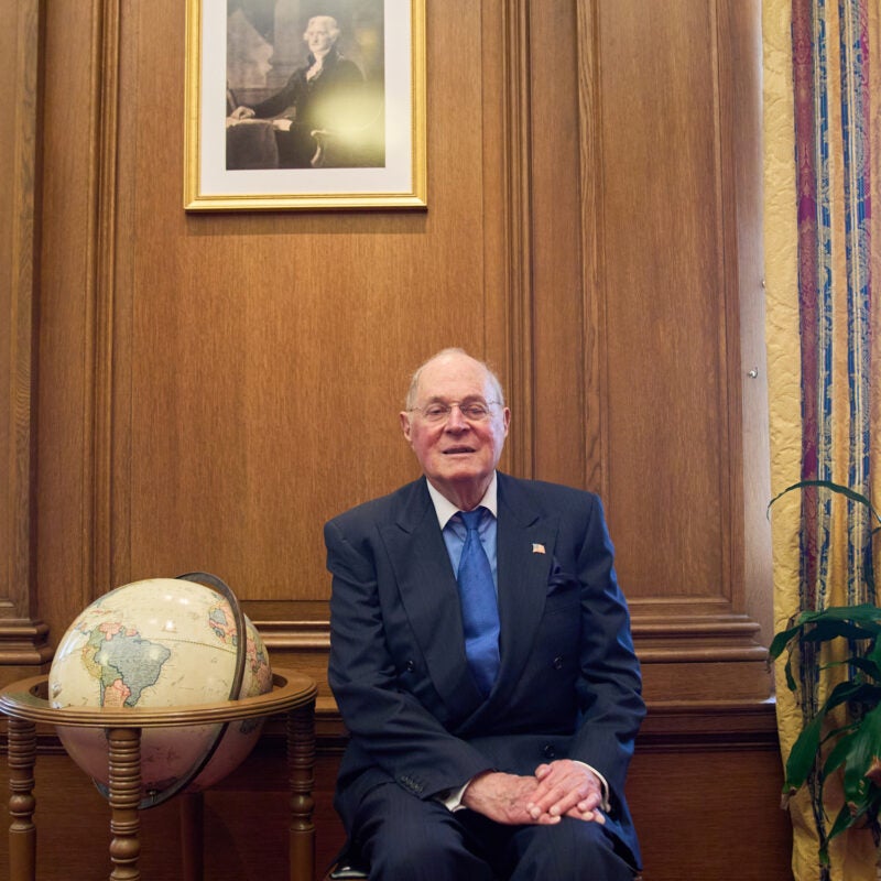 Justice Anthony Kennedy at his office.