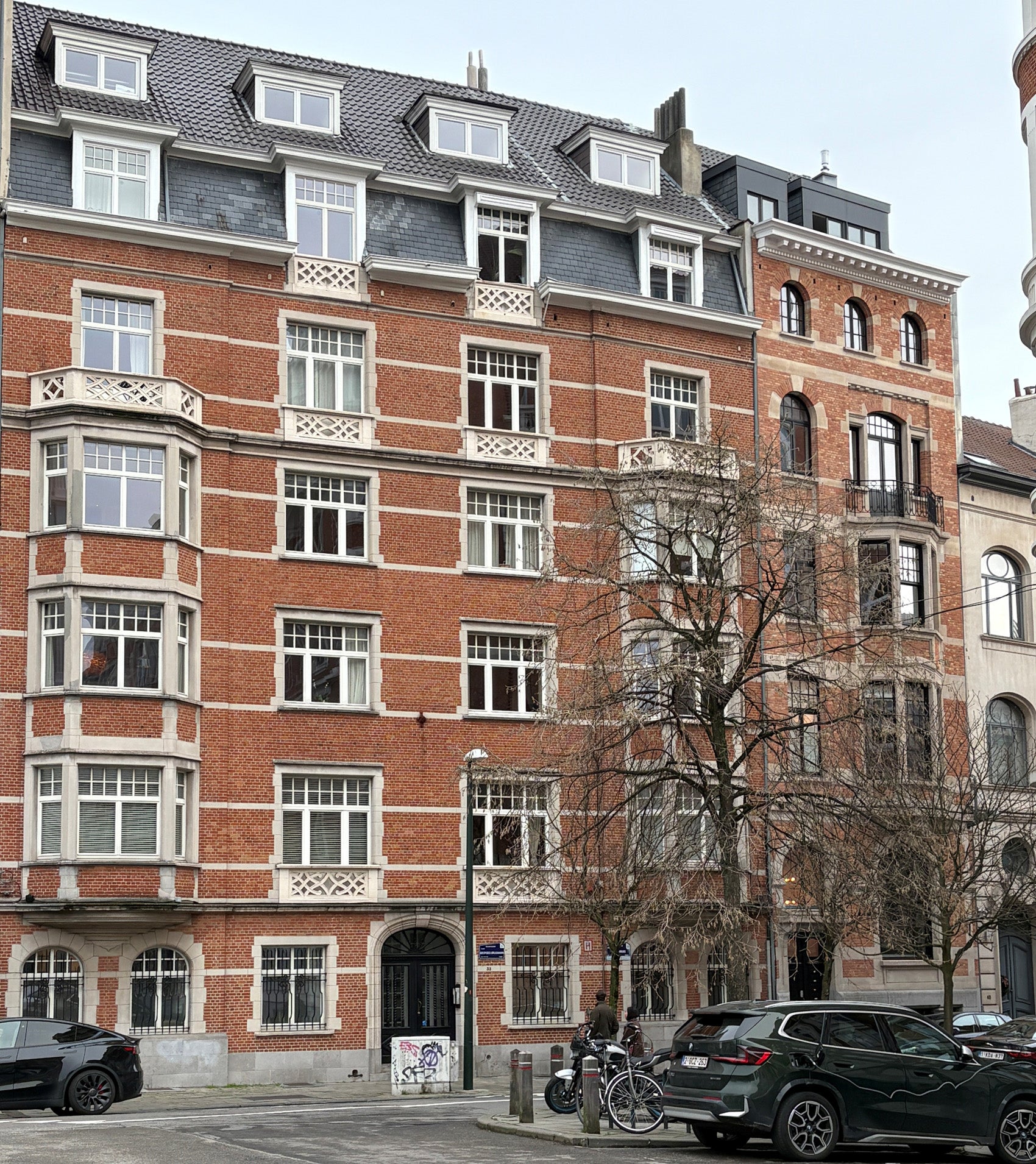 An image of a multistoried brick building