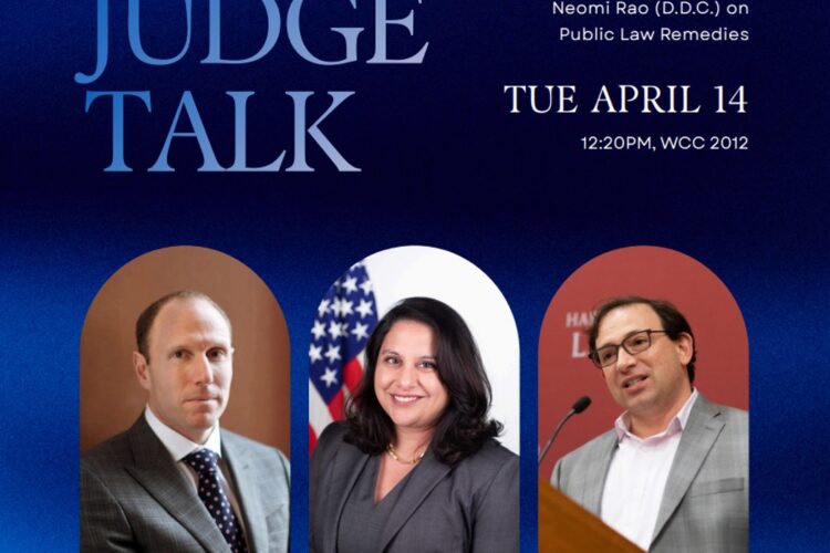 Image thumbnail for Public Law Remedies with Judge Neomi Rao (DCC), Prof. Jacob Gersen (HLS), and moderated by Prof. Matthew Stephenson (HLS)
