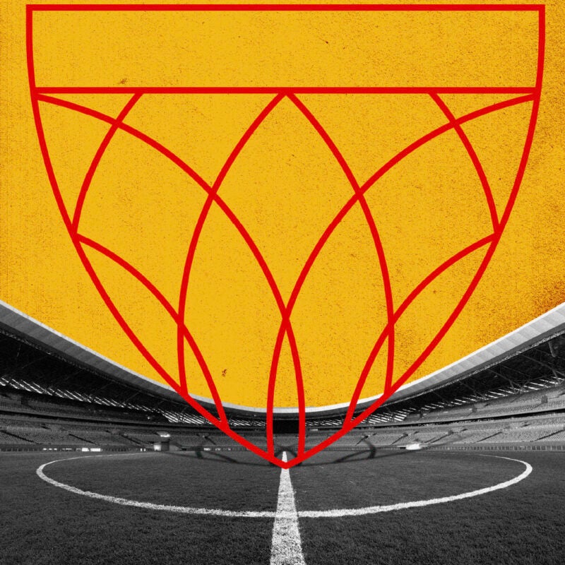 Illustration shows an athletic field with the Harvard Law School Shield marking the middle