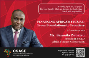 Financing Africa’s Future: From Foundations to Frontiers – A Conversation with Mr. Samaila Zubairu event poster
