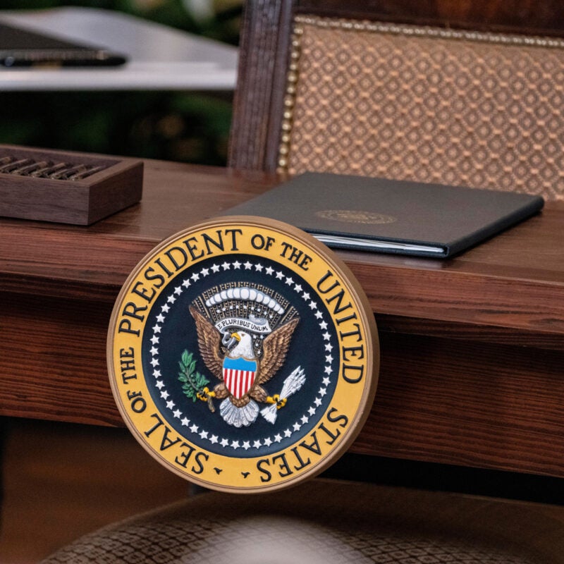Presidential seal.