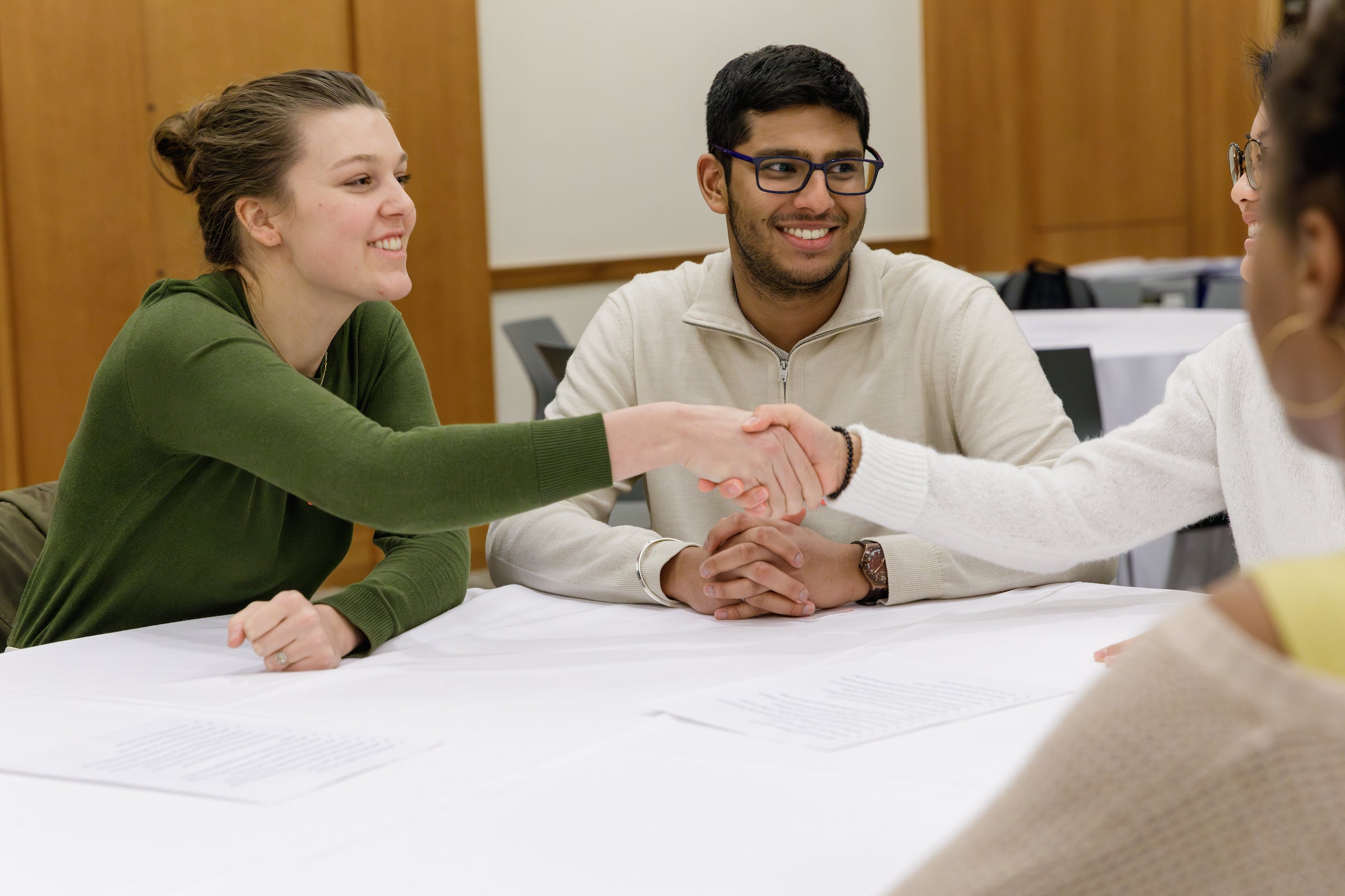 Students meeting at the 2024 Interfaith Dinner.
