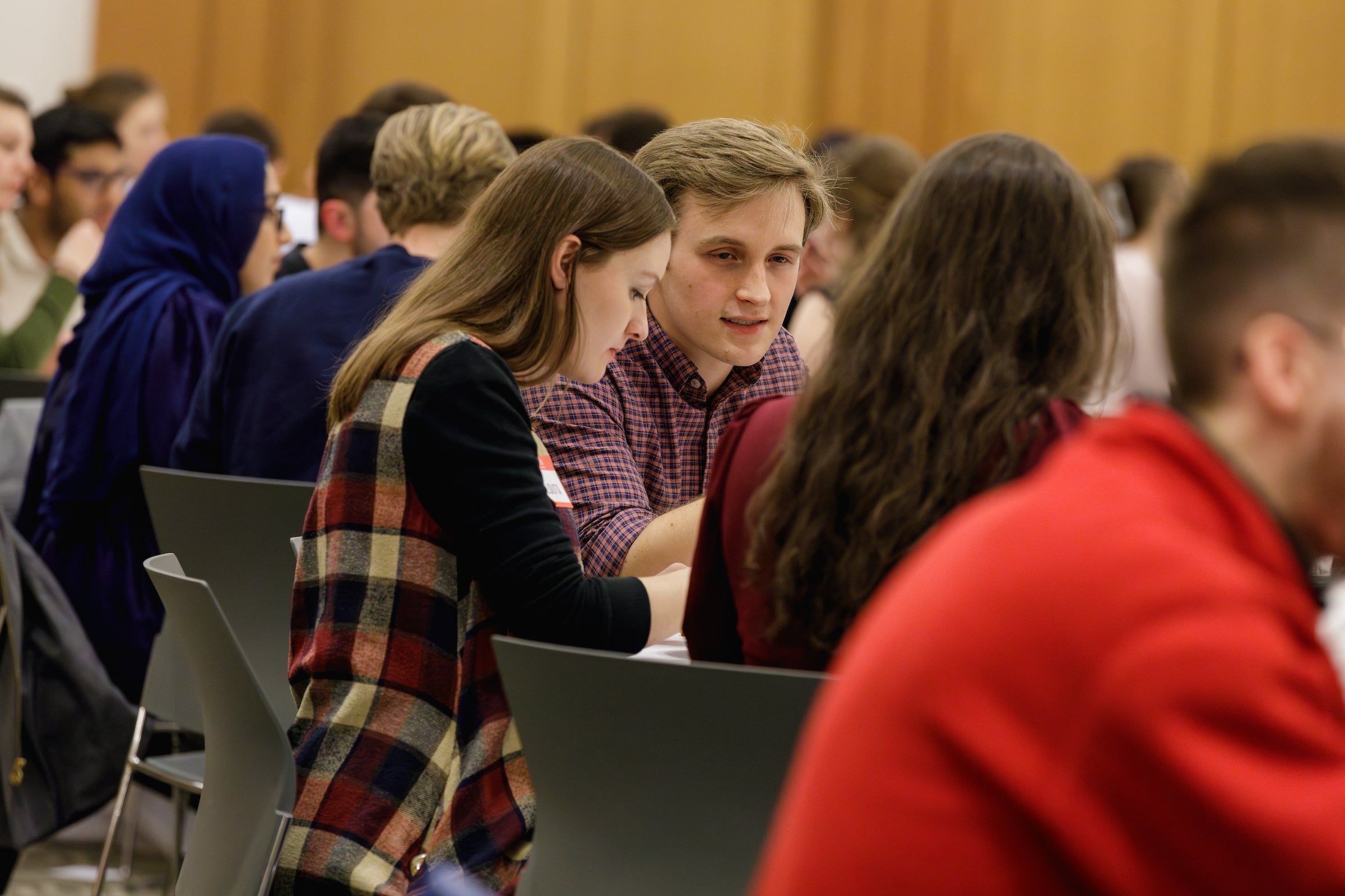 Students dining together at the 2024 Interfaith Dinner.