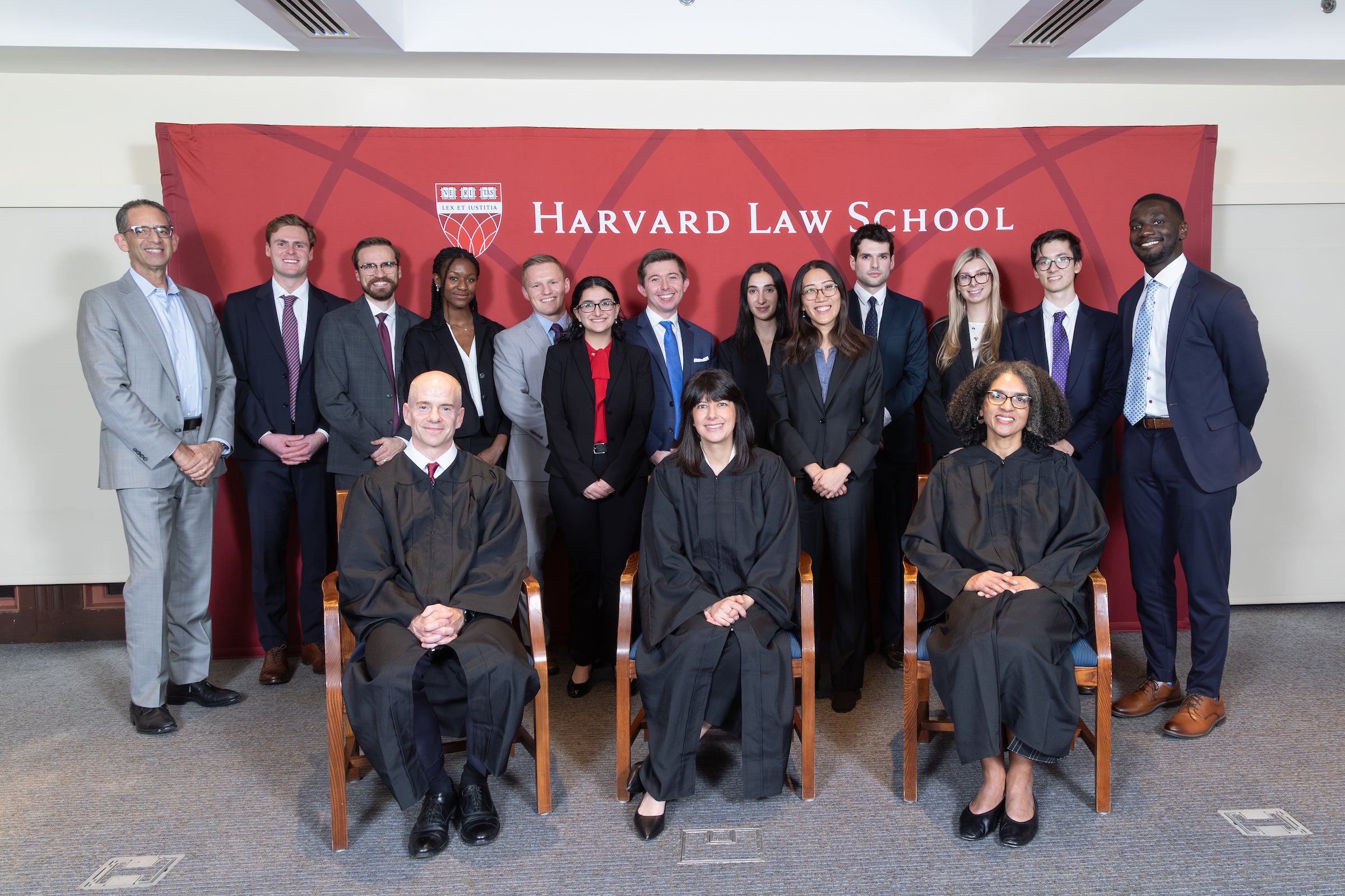 A group photo of Ames Final Round competitors and judges.