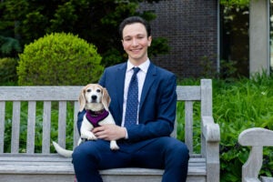Zane Daniels with his dog.
