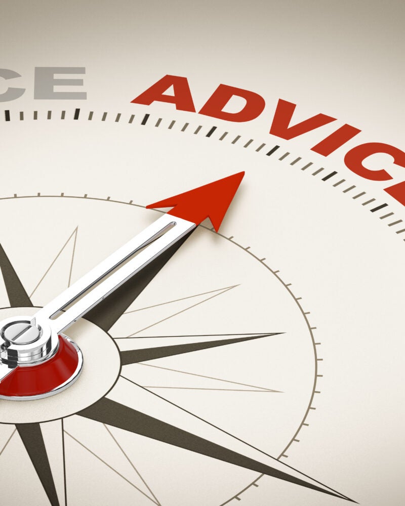Image of compass pointing to Advice