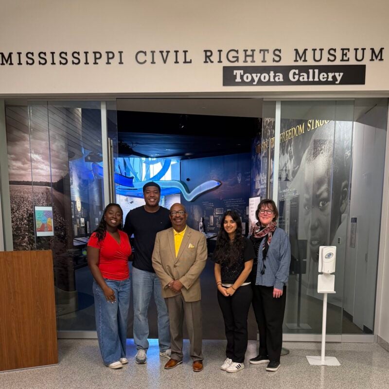 MDP students stand in the Mississippi Civil Rights Museum
