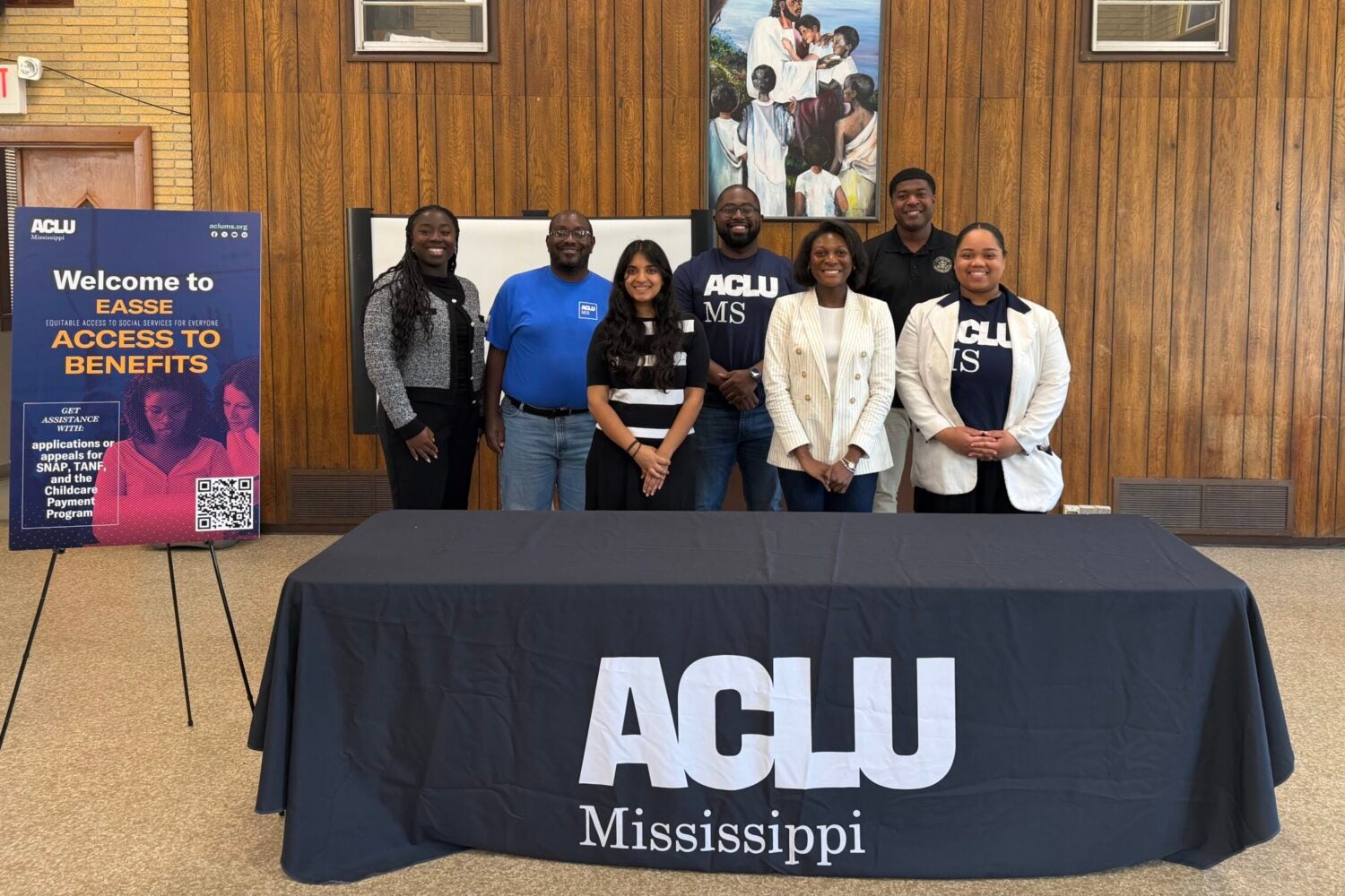 MDP students stand behind an ACLU Mississippi table