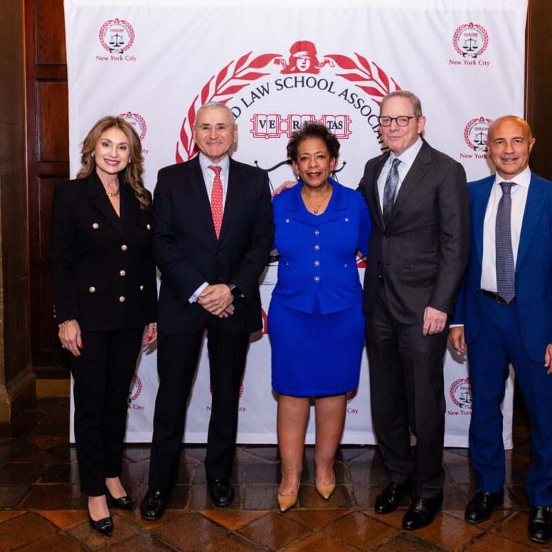 Alumni posing together at the 3rd Annual HLSA of New York City Leadership Dinner
