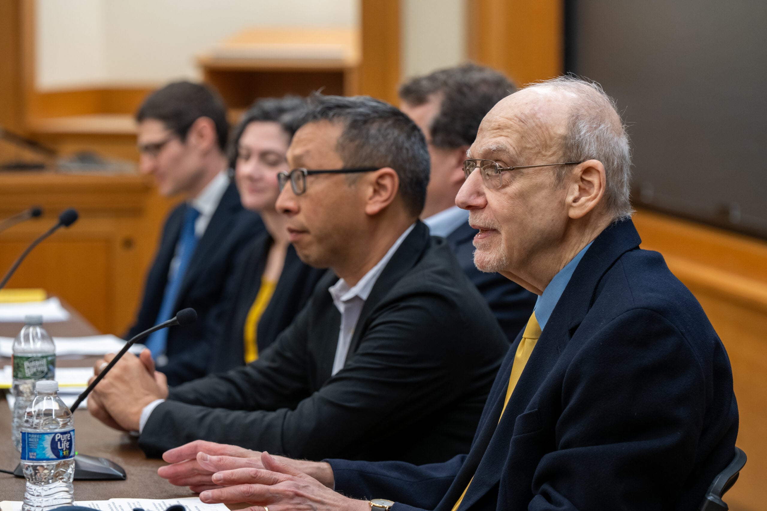 Five people speaking on panel.
