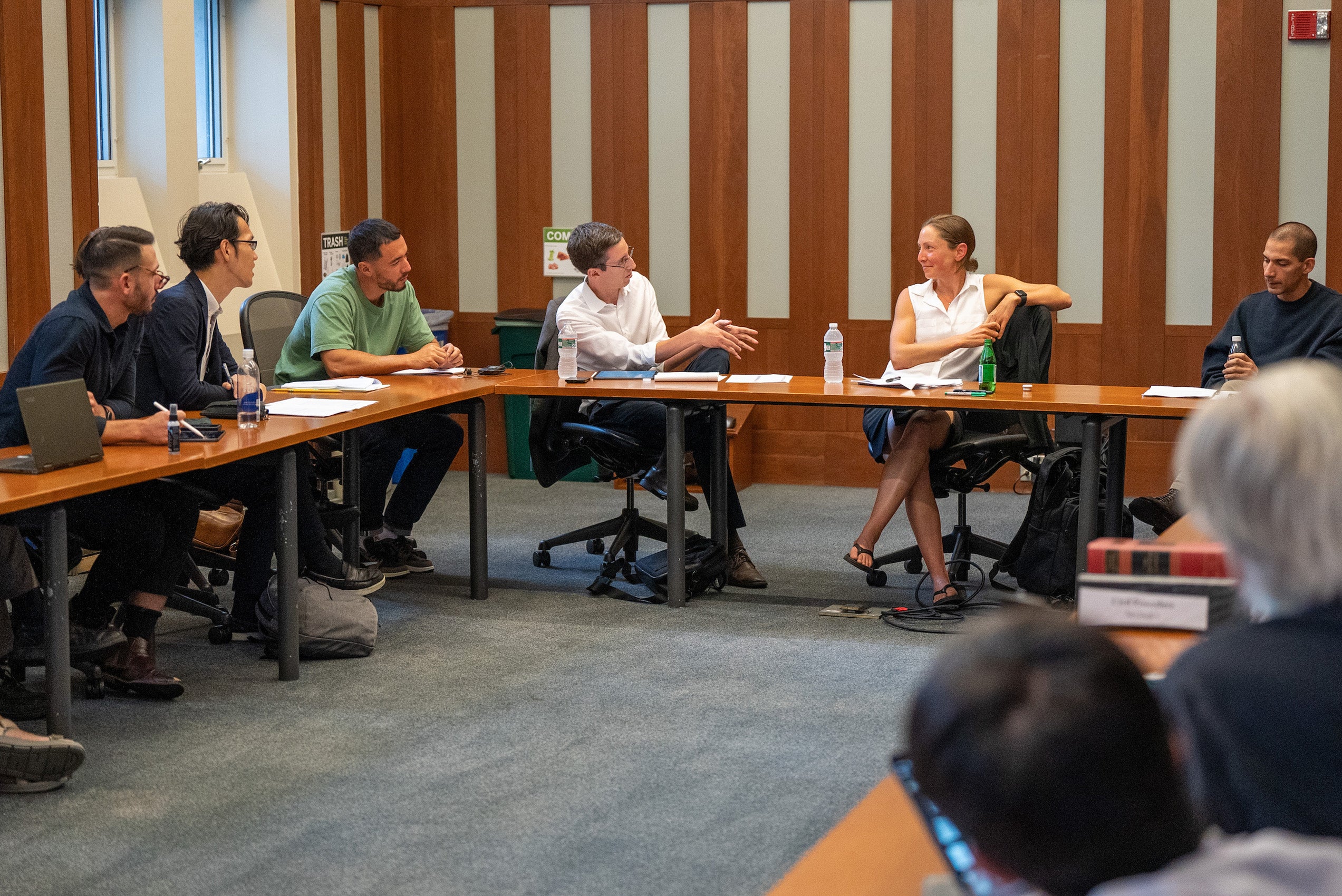 A workshop in an Hauser Hall seminar room.