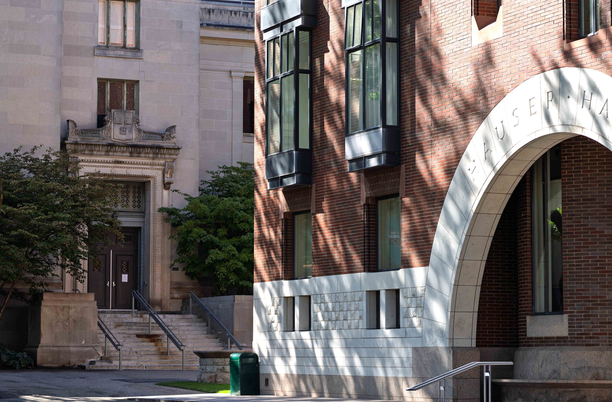 The exterior of a redbrick building.