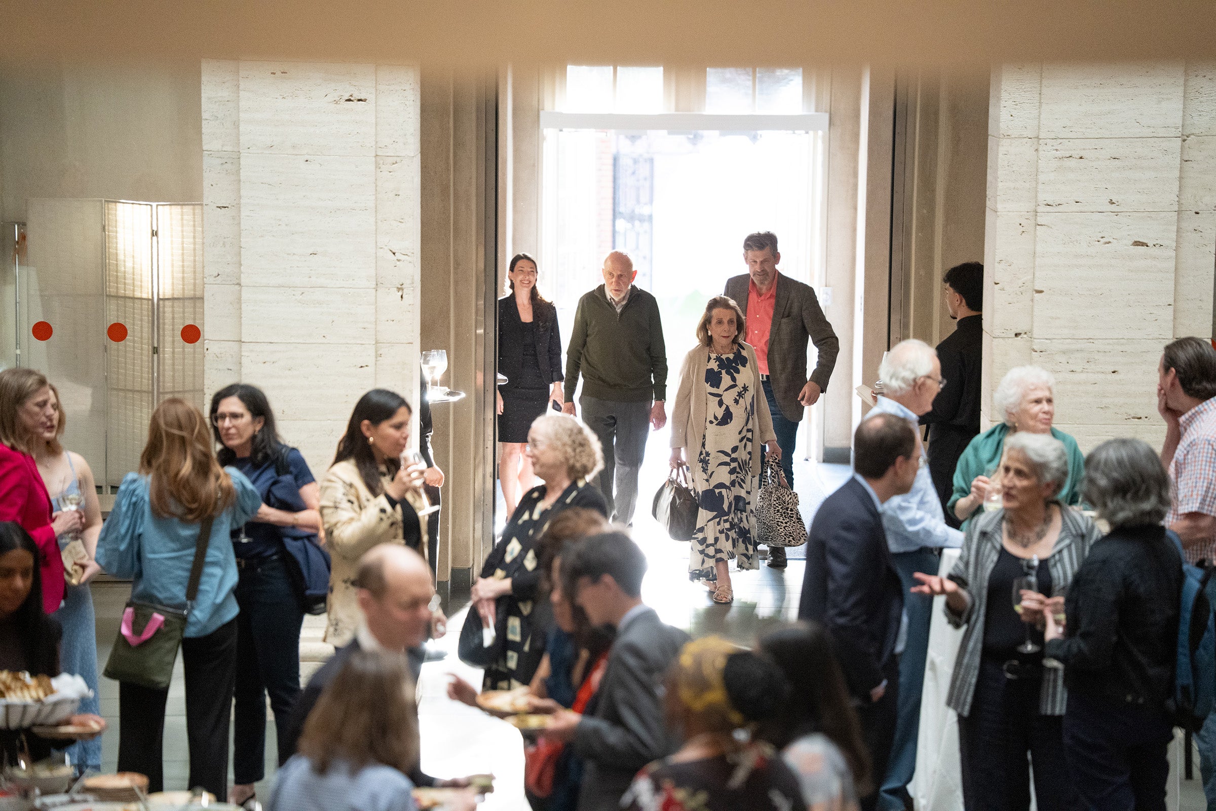 Guests arriving at the Harvard Art Museums reception.