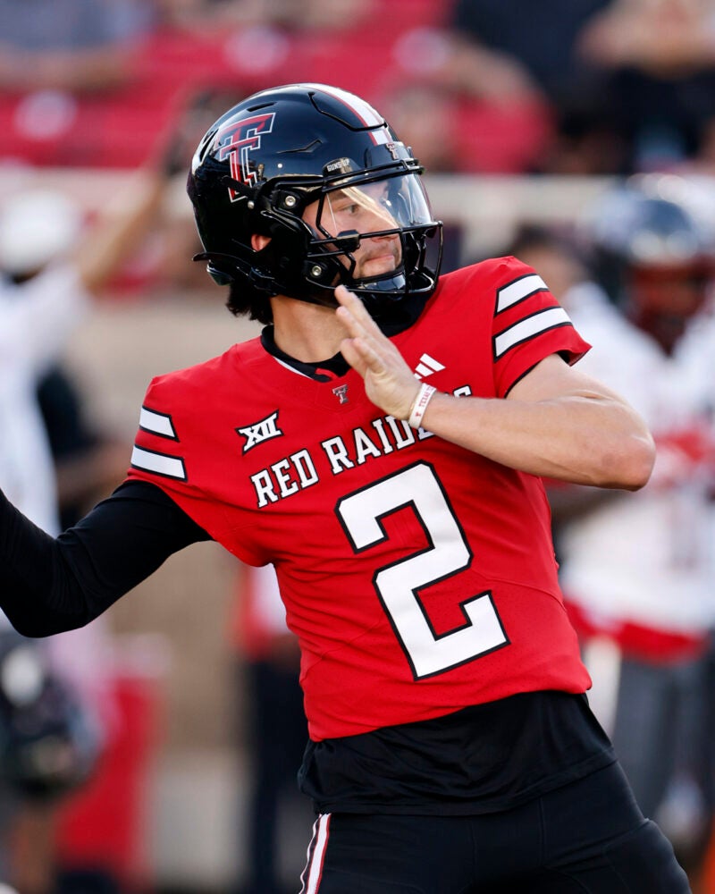 Brendan Sorsby on the field for Texas Tech.