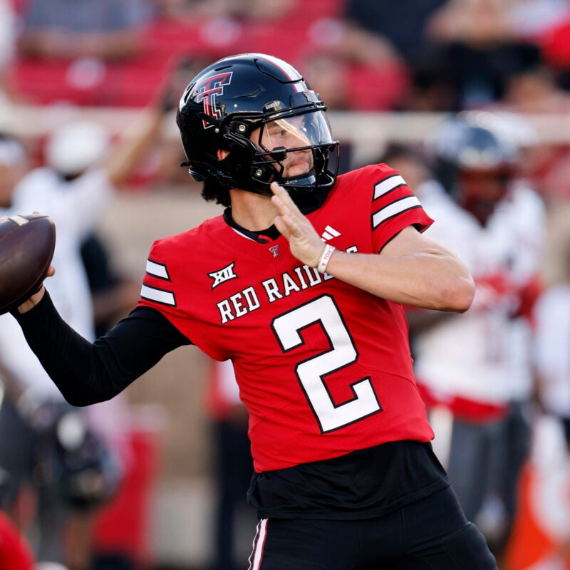 Brendan Sorsby on the field for Texas Tech.