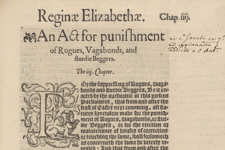 Top of printed 16th text with F initial and some inscribed text.