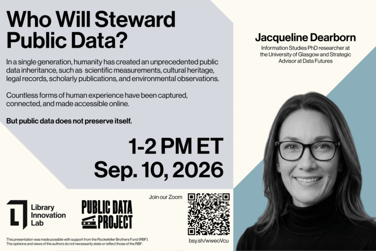 Image thumbnail for Who Will Steward Public Data? with Jacqueline Dearborn