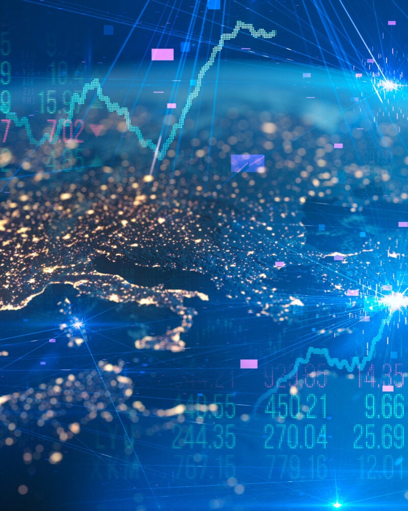 Photo of the globe with marked data overlaid