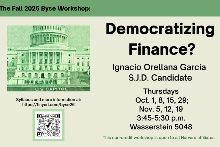 Image thumbnail for Fall 2026 Byse Workshop: Democratizing Finance?