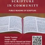 Scripture in community event poster.