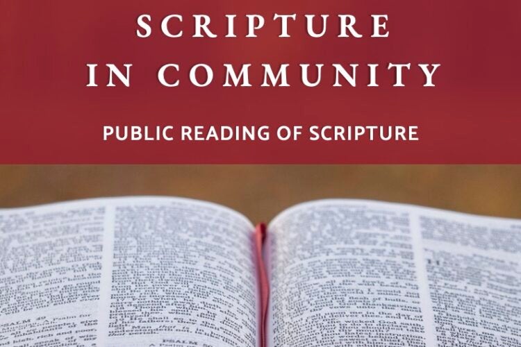 Scripture in community event poster.