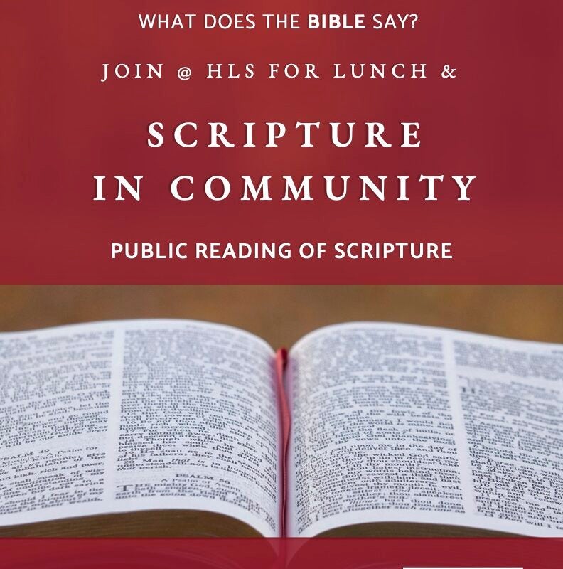 Scripture in community event poster.