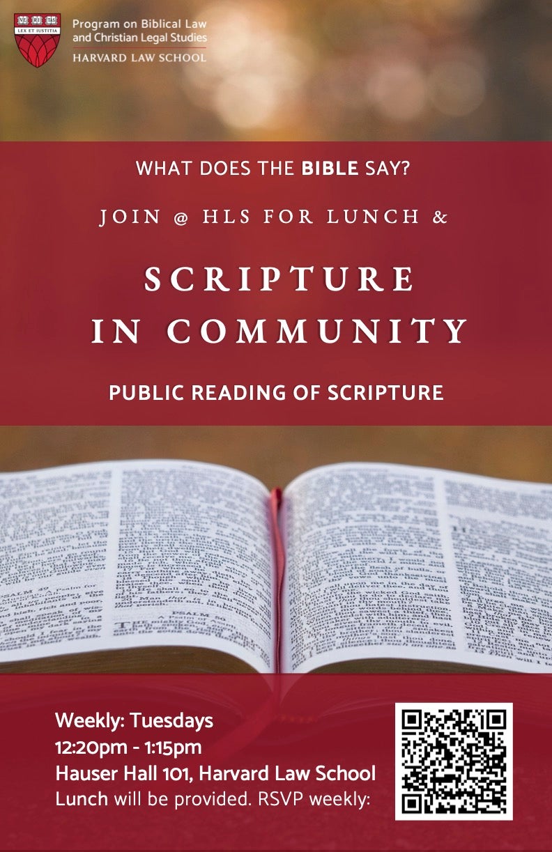 Scripture in community event poster.