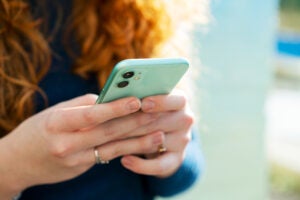 Close up of a person's smart phone.