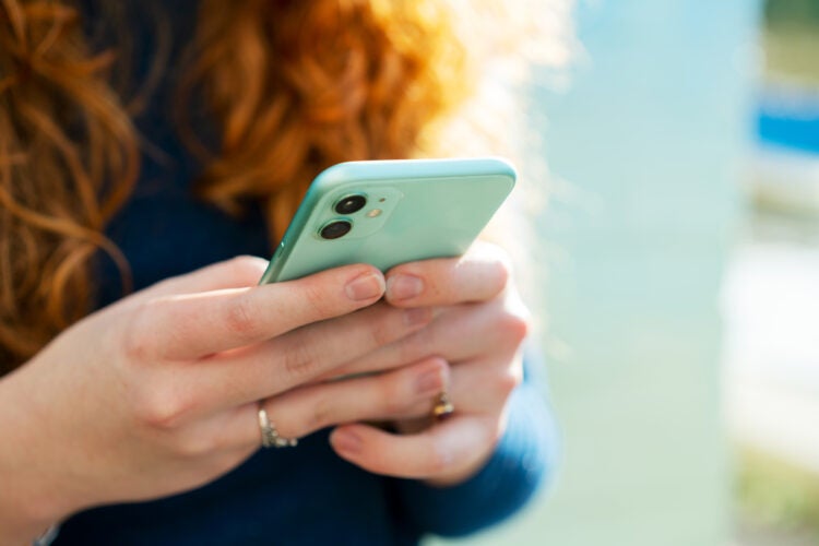Close up of a person's smart phone.