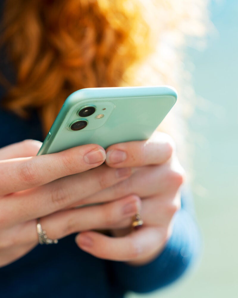 Close up of a person's smart phone.