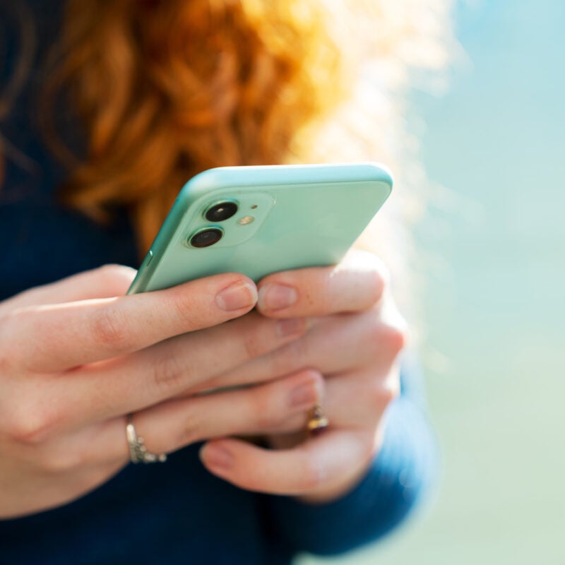Close up of a person's smart phone.