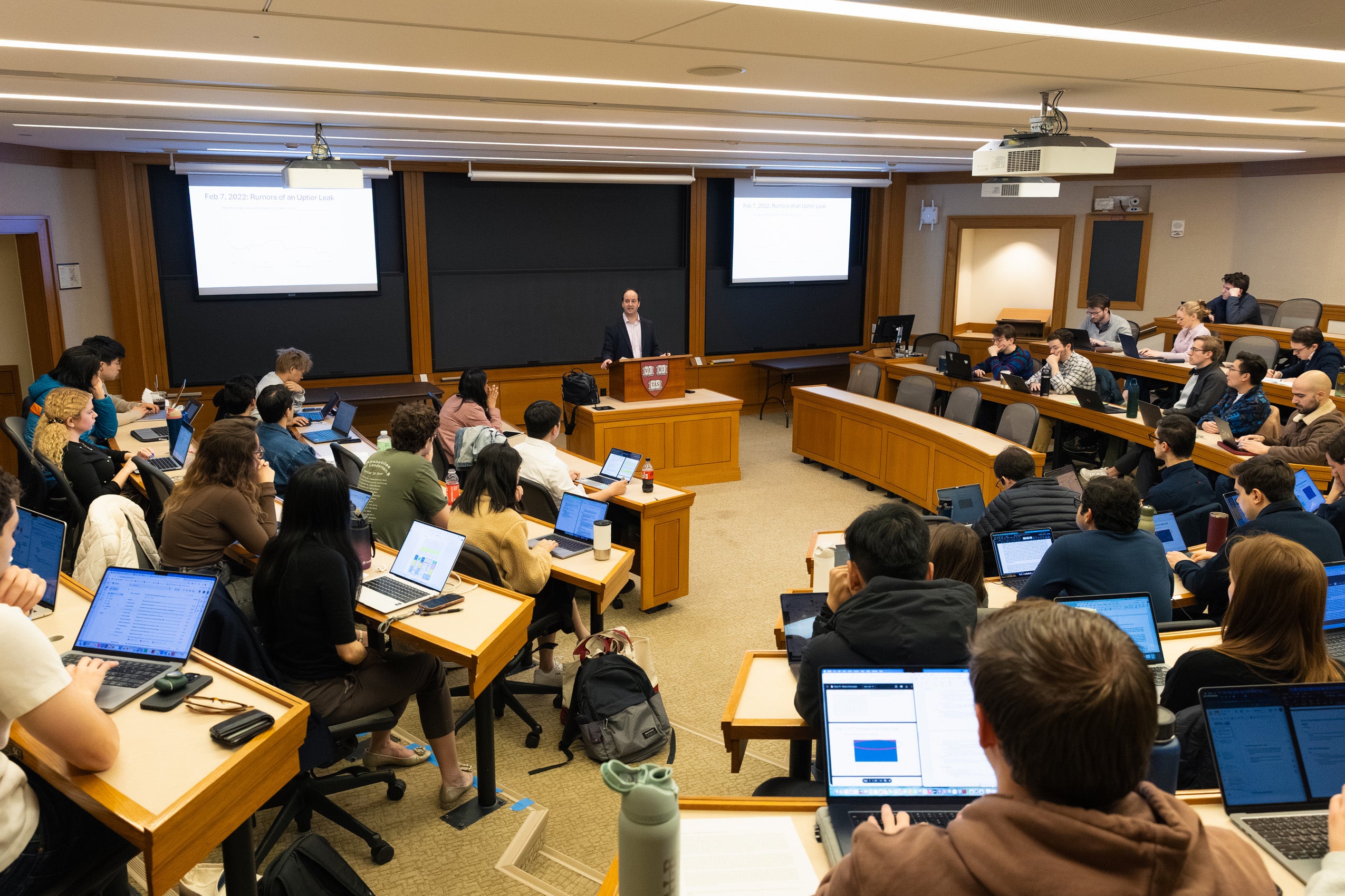 Jared Eillias teaching in a classroom at Harvard Law School