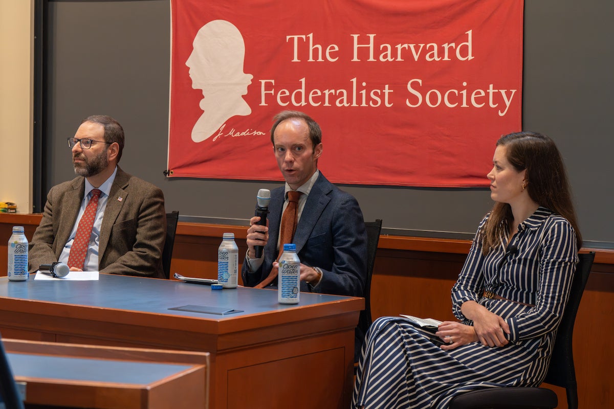 Panelists at FedSoc event. 