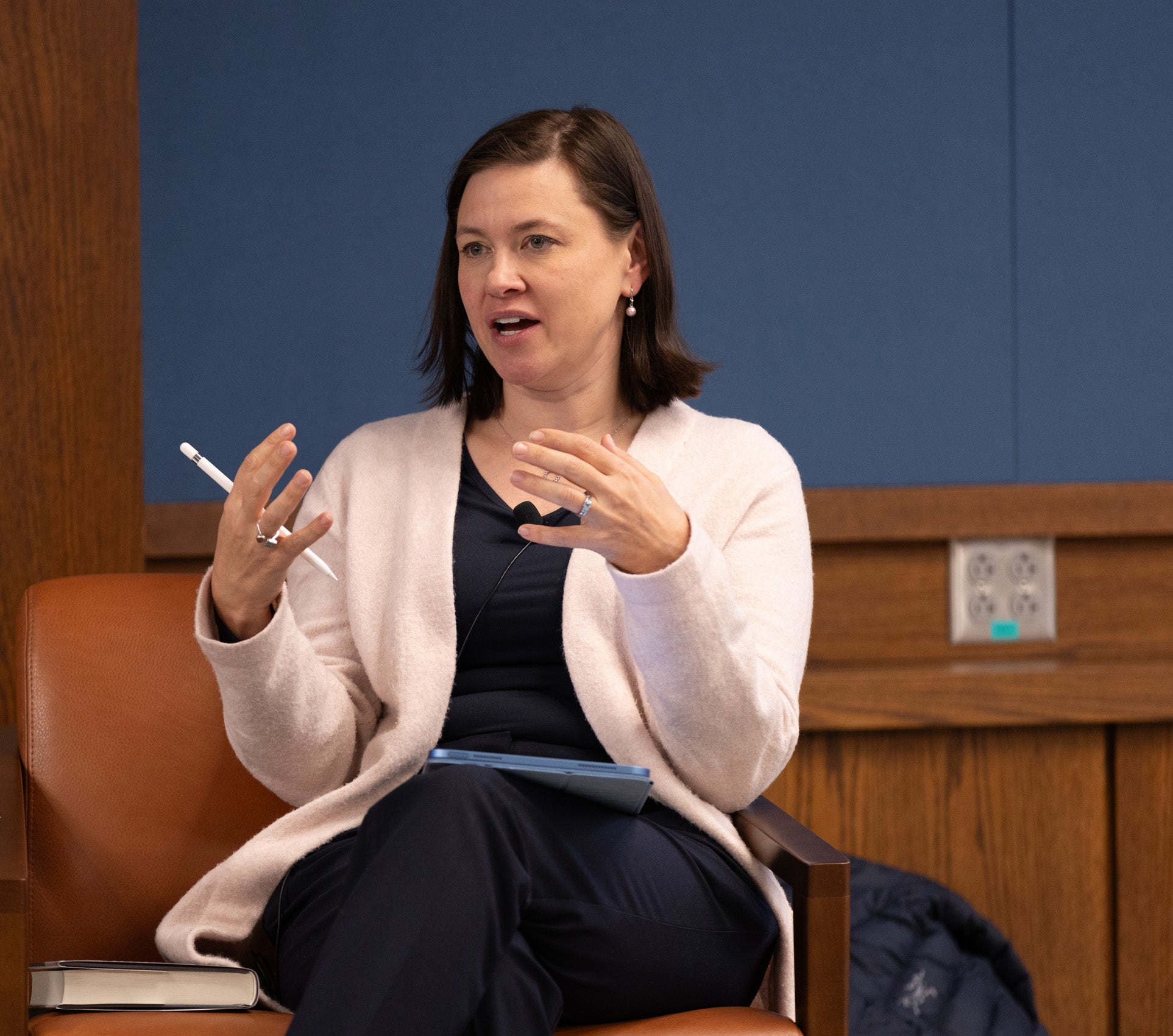 HLS Clinical Professor Ruth Greenwood speaking at an event.