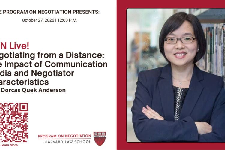 Image thumbnail for PON Live!  Negotiating from a Distance: The Impact of Communication Media and Negotiator Characteristics