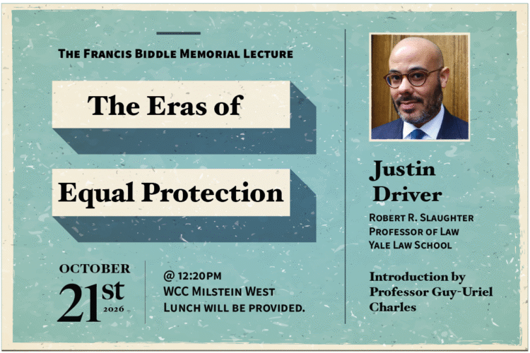 Image thumbnail for The Francis Biddle Memorial Lecture: The Eras of Equal Protection
